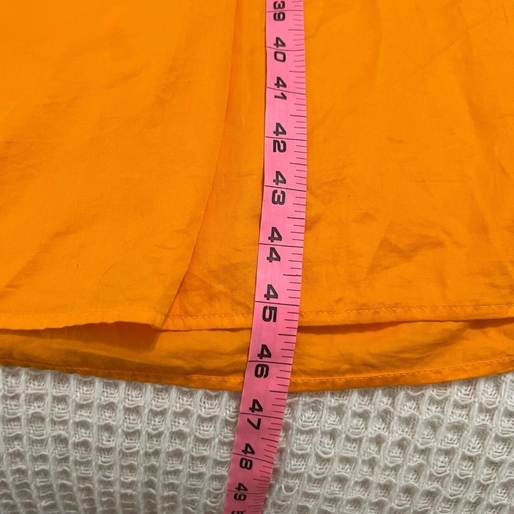 Enza Costa Cool Cotton Tiered Dress Papaya Orange Midi Size Small $268 - Picture 11 of 12